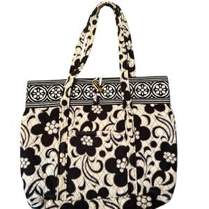 Vera Bradley Black and White Floral Tote